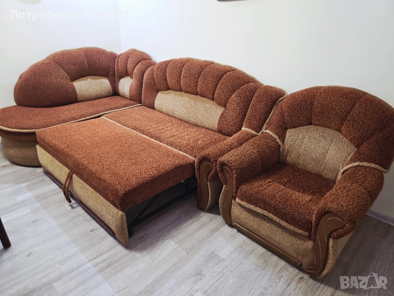 Разтегателен ъглов диван комплект , снимка 1