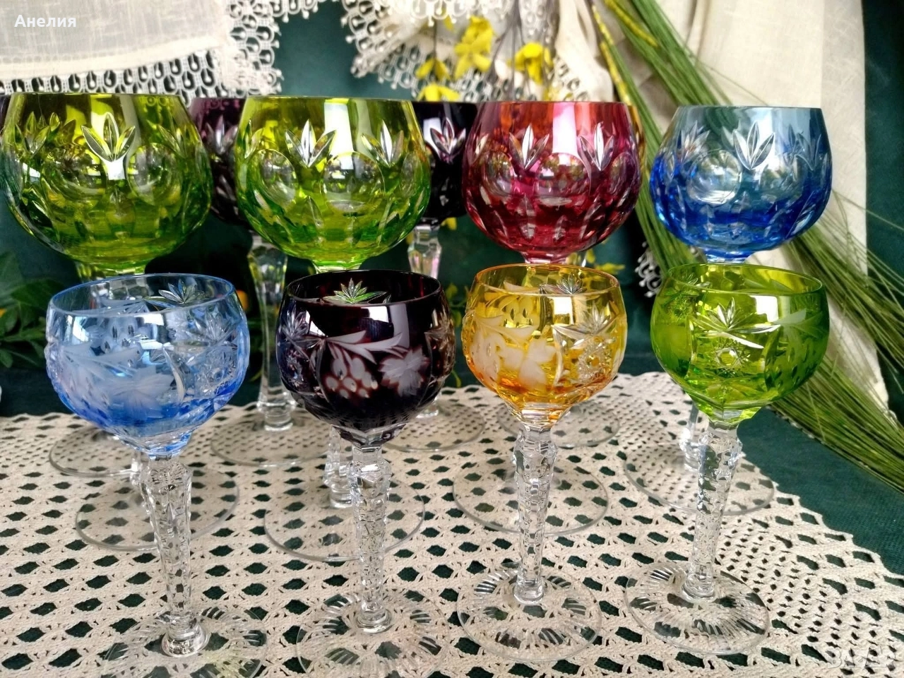 Кристални чаши за вино и ракия, снимка 1