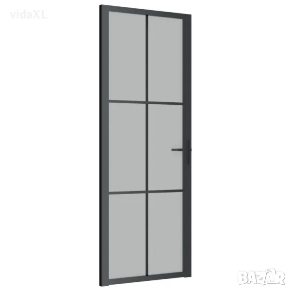 vidaXL Интериорна врата, 76x201,5 см, черен мат, стъкло и алуминий(SKU:350556), снимка 1