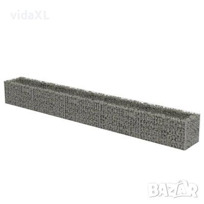 vidaXL Габион повдигната леха, поцинкована стомана, 450x50x50 cм, снимка 1