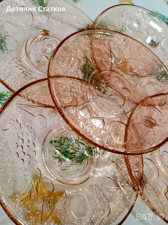 Десертни стъклени чинийки 6 бр., снимка 1