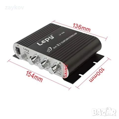 Sunlink Lepy LP-838 Автомобилен усилвател, Hi-Fi 2.1 MP3 радио, аудио стерео, усилвател, снимка 4 - Ресийвъри, усилватели, смесителни пултове - 51423071