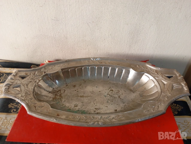 Посребрена купа,фруктиера арт деко