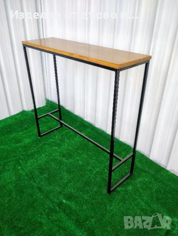 Маси с дървен плот и метална конструкция , снимка 2 - Маси - 50287719