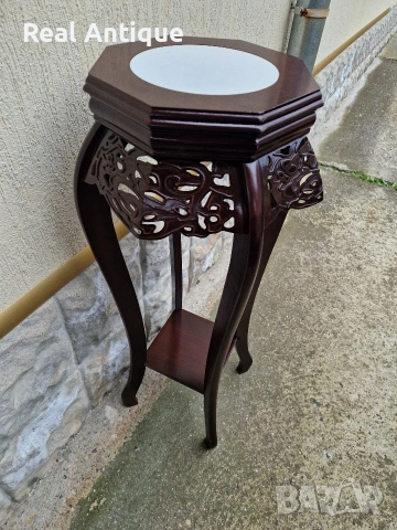 Прекрасна антикварна висока помощна масичка , снимка 7 - Антикварни и старинни предмети - 53563113