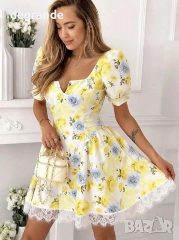 Красива жълта рокля на цветя 💛