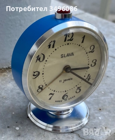 Стар съветски механичен будилник СЛАВА, снимка 9 - Други - 54058841