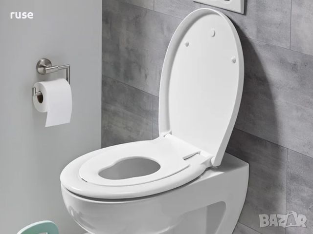 НОВА! Седалка 2в1 за тоалетна чиния плавно затваряне Easy-Click , снимка 1 - Други - 45780498