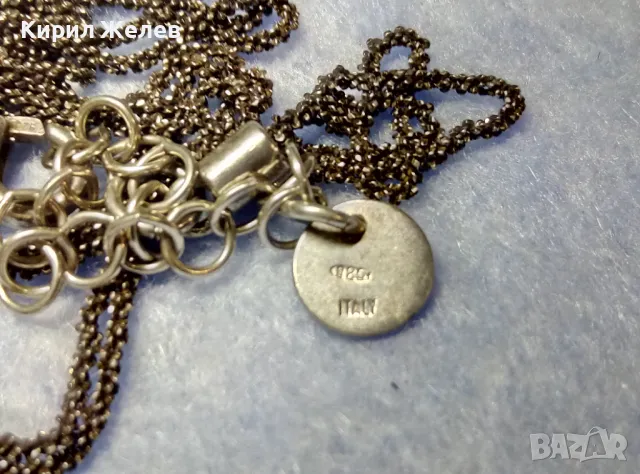 ИЗЯЩНО НЕЖНО СРЕБЪРНО КОЛИЕ СРЕБРО 925 ITALY с РОДИЕВО ПОКРИТИЕ и ИСКРЯЩИ ЦИРКОНЧЕТА 48619, снимка 10 - Колиета, медальони, синджири - 50136408