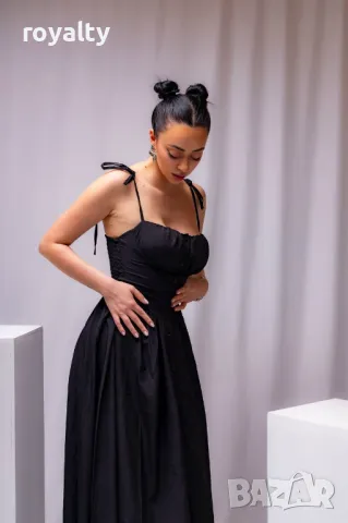 Черна елегантна дамска рокля , снимка 3 - Рокли - 50049009