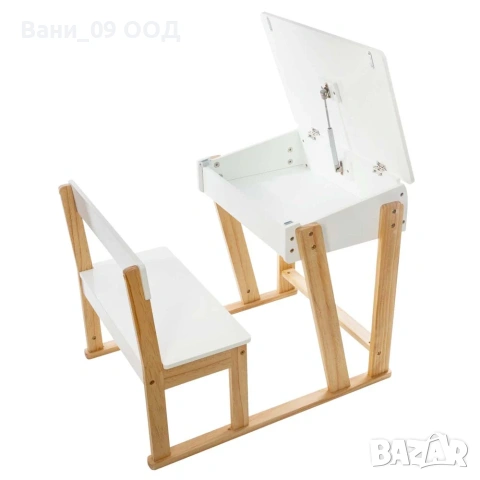 Детска пейка с чин и ракла за принадлежности, снимка 2 - Мебели за детската стая - 53925316