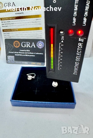 Сребърни обеци с мойсанит (Диамант) 0.5 карата, снимка 10 - Обеци - 54152335