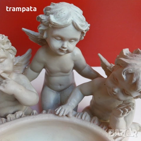 НАЙ ДОБРАТА ОФЕРТА Декоративна купичка с три ангелчета , снимка 4 - Декорация за дома - 53143725