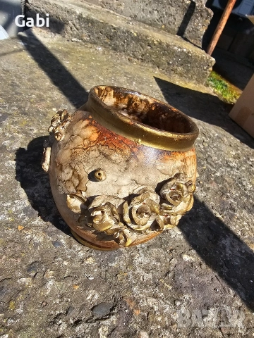 „Антична роза“ – Авторска декоративна ваза, снимка 3 - Декорация за дома - 53892674