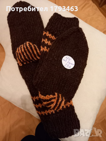 Ръчно плетени мъжки чорапи от вълна размер 44, снимка 7 - Мъжки чорапи - 44530770