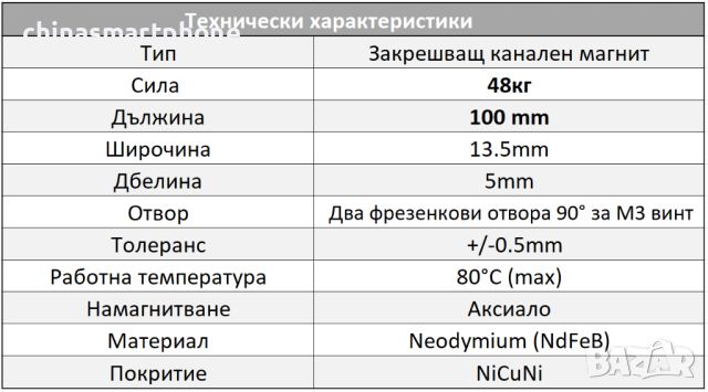 Канален неодимов магнит 100mm, снимка 7 - Други машини и части - 46519155