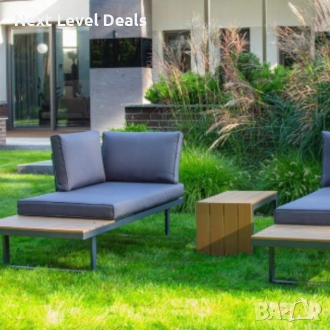 🌿 Градински комплект KANZA – модерен комфорт за тераса, двор или веранда, снимка 5 - Дивани и мека мебел - 53477463