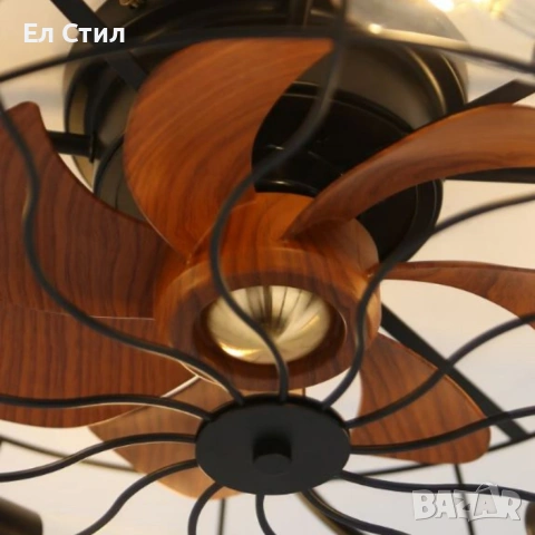 Вентилатор за таван с LED осветление, 50 см–енергоспестяващ DC мотор, 6 скорости, снимка 6 - Лед осветление - 53588153