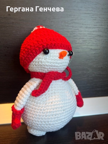 Ръчно плетен снежен човек – уникална декорация или подарък!, снимка 3 - Други - 52537472