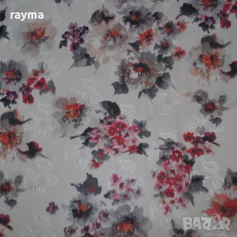 -40% Плат Robero Cavalli бродиран копринен шифон принт