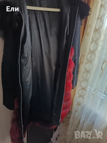 Дълго палто от лисица естествен косъм , снимка 4 - Палта, манта - 52872363