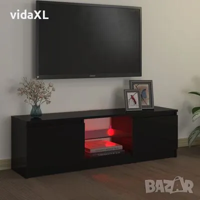 vidaXL ТВ шкаф с LED осветление, черен, 120x30х35,5 см(SKU:804284), снимка 3 - Шкафове - 48631487