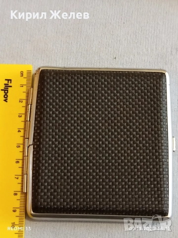 Винтидж метална табакера с кожа за КОЛЕКЦИЯ ДЕКОРАЦИЯ 49035, снимка 6 - Други ценни предмети - 52264176