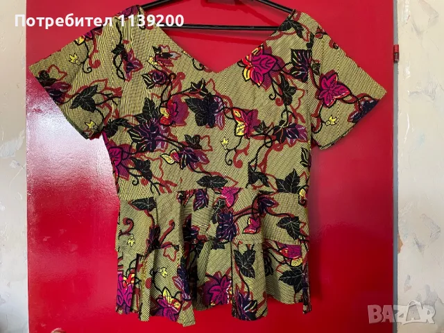 2бр пъстри африкански бохо топ блузи wax print L, снимка 7 - Корсети, бюстиета, топове - 47082589