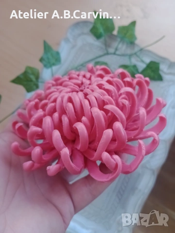 Уникален глицеринов сапун с форма на хризантема, стилна украса за дома, снимка 3 - Декорация за дома - 53607651