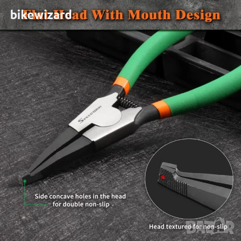 SPEEDWOX 11-инчови клещи за зегерови пръстени с ъглов връх, пружинни, за демонтаж и монтаж НОВИ, снимка 5 - Клещи - 53434610