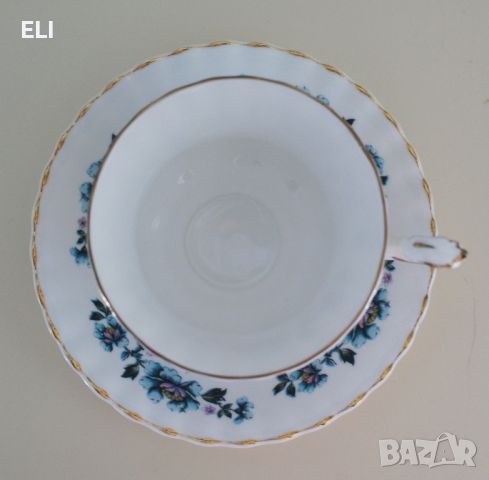Argyle Английски Костен Порцелан В синьо Сет за чай/кафе Нежни цветя, снимка 12 - Чаши - 45381147