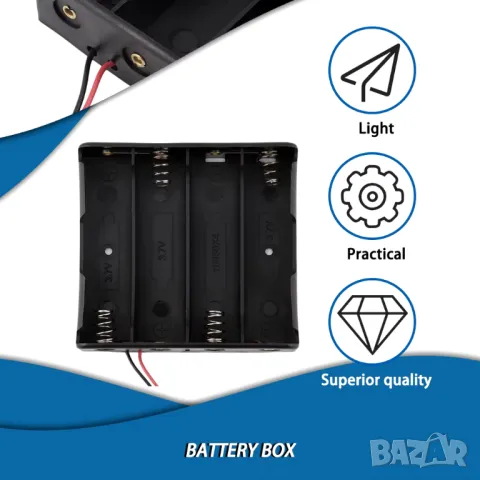 Кутия/държач с 4 гнезда за 18650 батерии, снимка 2 - Друга електроника - 47516960