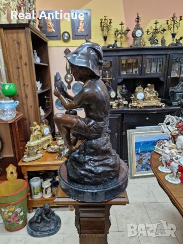 Чудесна антикварна колекционерска френска бронзова фигура статуетка , снимка 4 - Антикварни и старинни предмети - 45341283
