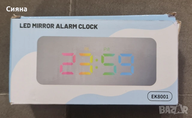 Настолен огледален LED часовник, снимка 4 - Друга електроника - 53035707