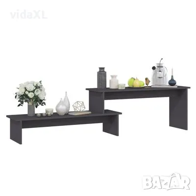 vidaXL ТВ шкаф, сив, 180x30x43 см, инженерно дърво(SKU:806267), снимка 3 - Шкафове - 48648241