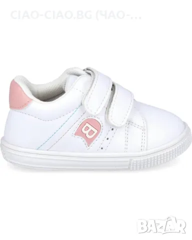 Бели бебешки обувки за момиче съ розово лого BUBBLE KIDS, снимка 2 - Бебешки обувки - 50140359