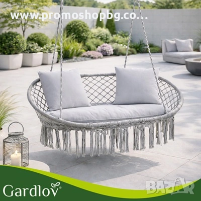 Възглавница за двойна градинска люлка Gardlov, комплект от 3 броя, Крем, Сива ИЛИ Черна, снимка 6 - Градински мебели, декорация  - 48168939