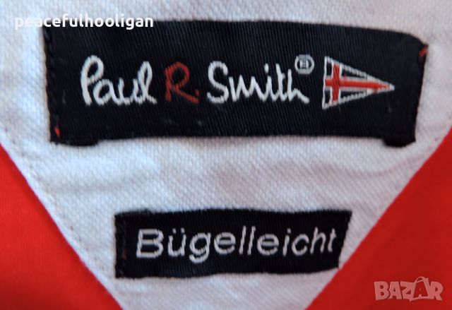 Paul Smith - елегантна  мъжка  маркова червена риза с къс ръкав размер XXL , снимка 11 - Ризи - 45269137