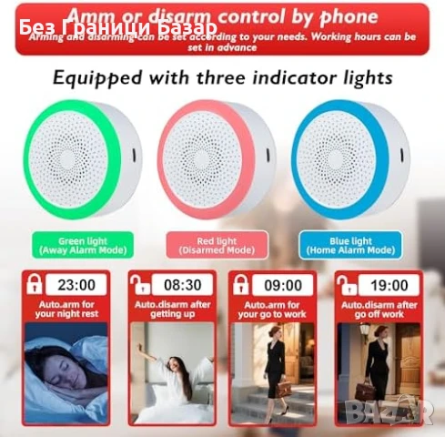 Нова WiFi Алармена Система с Сирена + Сензори и Дистанционно, Tuya App, снимка 3 - Друга електроника - 50636834