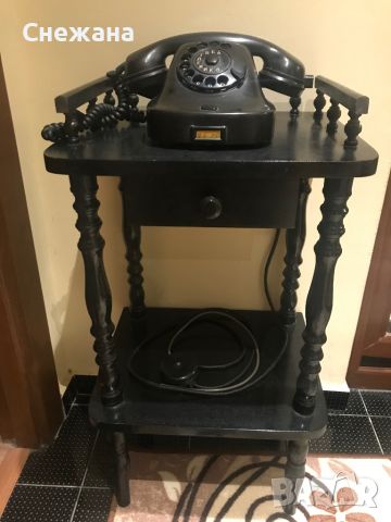 Аналогов соц телефон на дървена стойка, снимка 8 - Антикварни и старинни предмети - 45700682