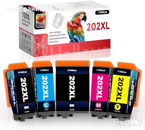 Нов Комплект 202XL за Epson XP-6001 XP-6100 мастило 5 броя за принтер