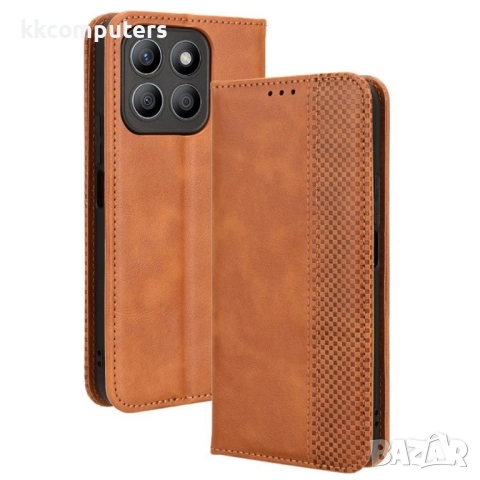 Honor X8c Retro Texture Wallet Калъф и Протектор, снимка 3 - Калъфи, кейсове - 51493381