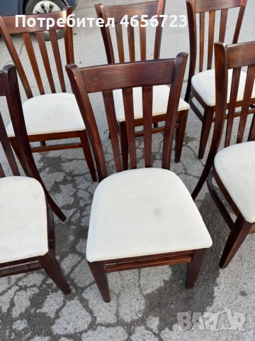 Продавам комплект от 6 масивни дървени трапезарни столове, снимка 2 - Столове - 52503838