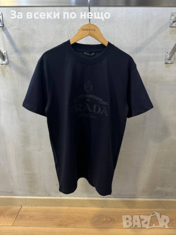 Prada Мъжка Черна Тениска👕Мъжка Блуза С Къс Ръкав В Черен Цвят Код Mens P.101