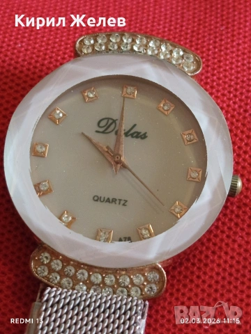 Фешън модел дамски часовник DELAS QUARTZ много красив стилен дизайн 53755, снимка 3 - Дамски - 53676366