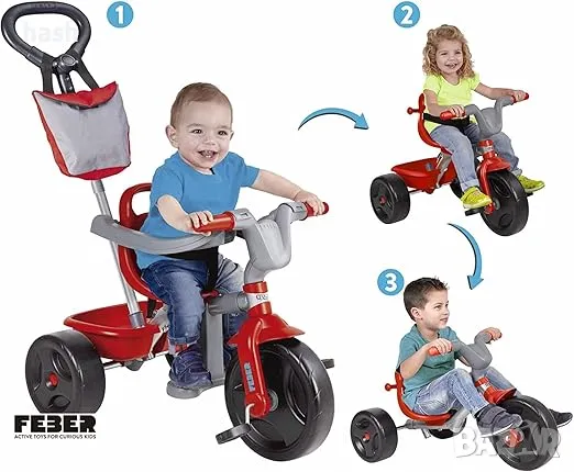 FEBER - Триколка Evo Trike Plus 3x1 (Famosa Toys 800010946), снимка 1 - Детски велосипеди, триколки и коли - 48432645