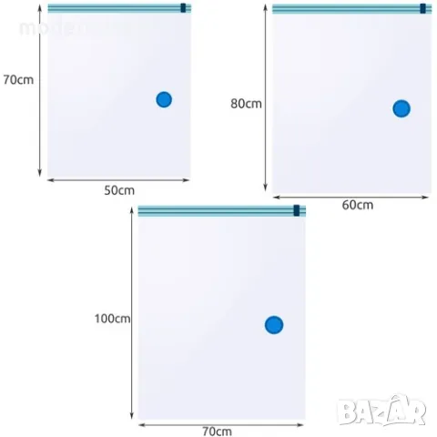 Комплект 15бр. вакуумни пликове 50х70см; 60х80см; 70х100см, снимка 3 - Органайзери - 47028920