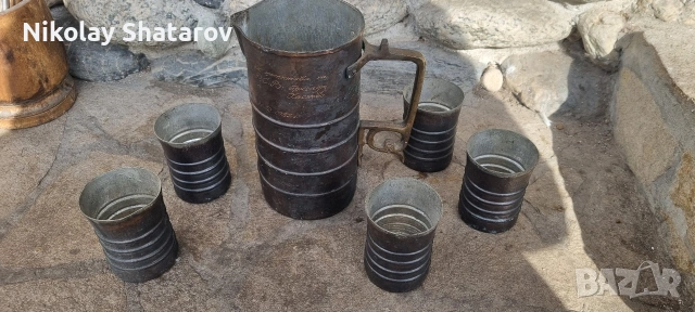 меден комплект за вино и ракия 