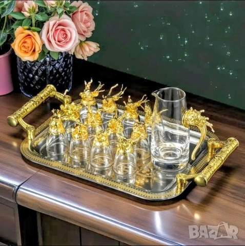 Комплект 13части: Зодиакални чашки с каничка в куфарче , снимка 10 - Сервизи - 53377723