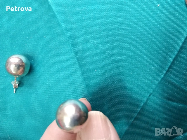 Сребърни обеци - масивни топчета, снимка 3 - Обеци - 53134217